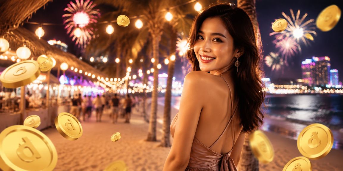 Không khí sôi động tại chợ đêm Nha Trang với trò chơi bài truyền thống và ánh đèn lung linh